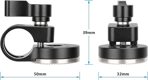 Miniatura 2 de CAMVATE Abrazadera de varilla de 0.748 in con roseta estilo ARRI (negro)