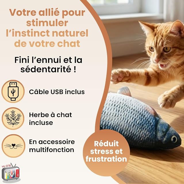 Foto 5 de 7 de Venteo - Magic Fish - Juguete para Gatos Que se Mueve como un pez Real, Incluye Menta para Gatos, Juguete…