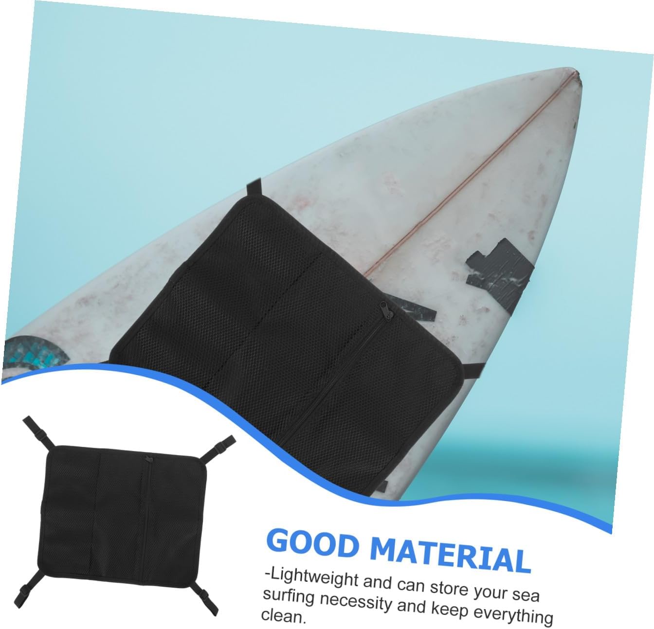 VALICLUD Mesh Storage Bag for Paddleboard and Surfboard Decks, Sturdy Mesh Sundries Pouch with Water-resistant Design for Water Sports and Kayak Storage