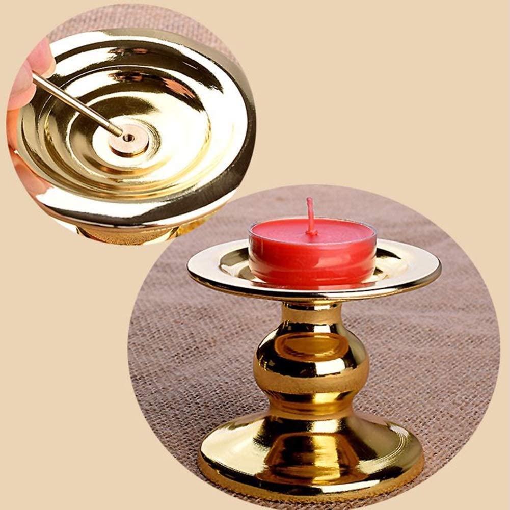 ZUMAHA Nuevo Portavelas Aleación Retro Exquisito Candelabro Pequeño Tamaño Lindo Difunde El Calor De Las Tazas De Té Lindo Y Delicado Portavelas