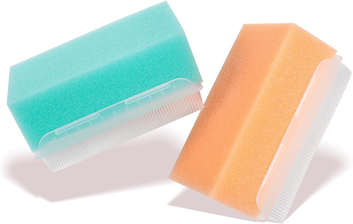 Zoolinn 2-Pack Cradle Cap Brush & Baby Bath Sponge - 2-in-1 Soft Bristle Scalp Massager for Newborns, Sensory Therapy & Gentle Bath Care