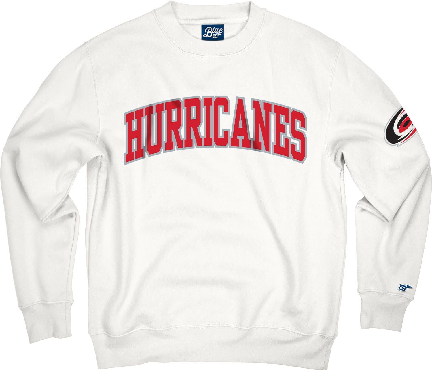 Blue 84 NHL unisex-adult Nhl Officially Licensed Crewneck Sweatshirt Sleeve Logo White