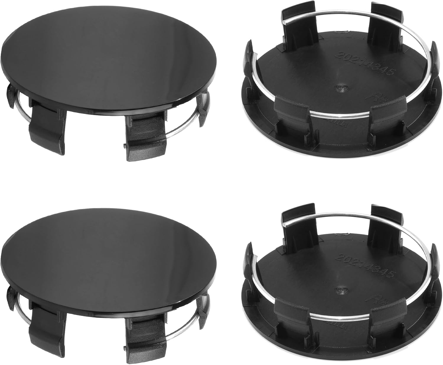 4Pcs Wheel Center Caps for Ford Mustang 2001-2014/F-150 2010-2014/Focus 2002-2004/2015 200 S Sedan Wheel Rim Outer 65mm(2.56in) Inner 59mm(2.32in) Black Hub Caps