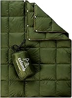 Vista 10 de zzlamb Manta de camping de plumón Puffy resistente al agua, manta de viaje de plumón portátil para exteriores, colcha ligera y cálida para sofá