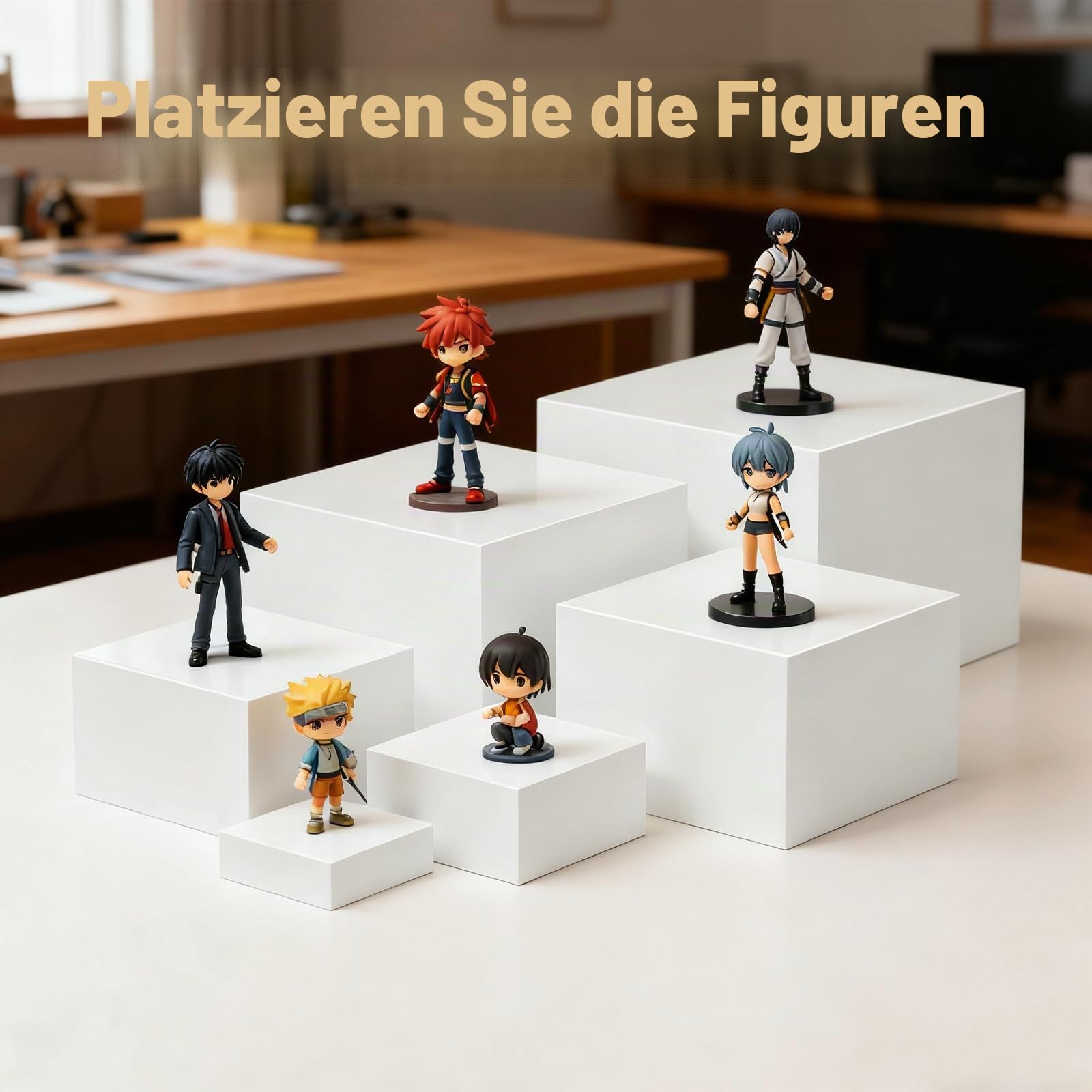 Buffet Risers, 6 Stück 3 bis 8 Zoll Weiße Acryl Präsentationsständer | Buffet Ständer Display für Desserts Schmuck Sammlerstücke Tortenständer zum Catering Zuhause Büro Buffettisch Regalboxen