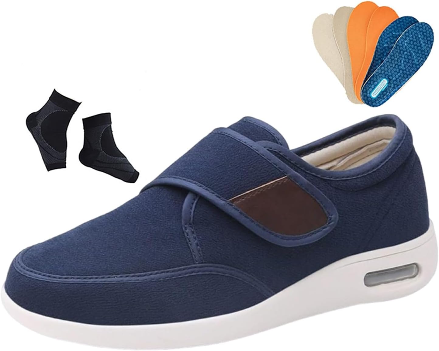 Yytcsjz Men Orthopedic Diabetic Shoes, Orthopedic Shoes for Elderly Diabetic Pain Relief Swollen Feet, Outdoor Adjustable Breathable Hospital, for Elderly Arthritis Edema Swollen Feet Thumb