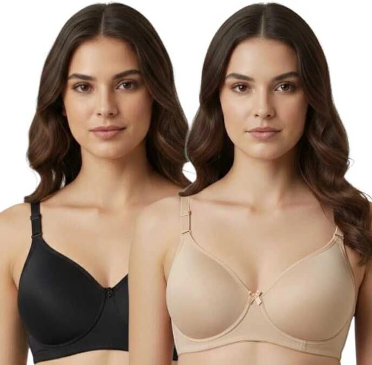 imsa moda Women’s Nylon Lycra Padded Non-Wired Full Coverage Everyday Bra | Soft, Comfortable & Supportive | Seamless Regular Wear Bra (Pack of 2)-picture-29
