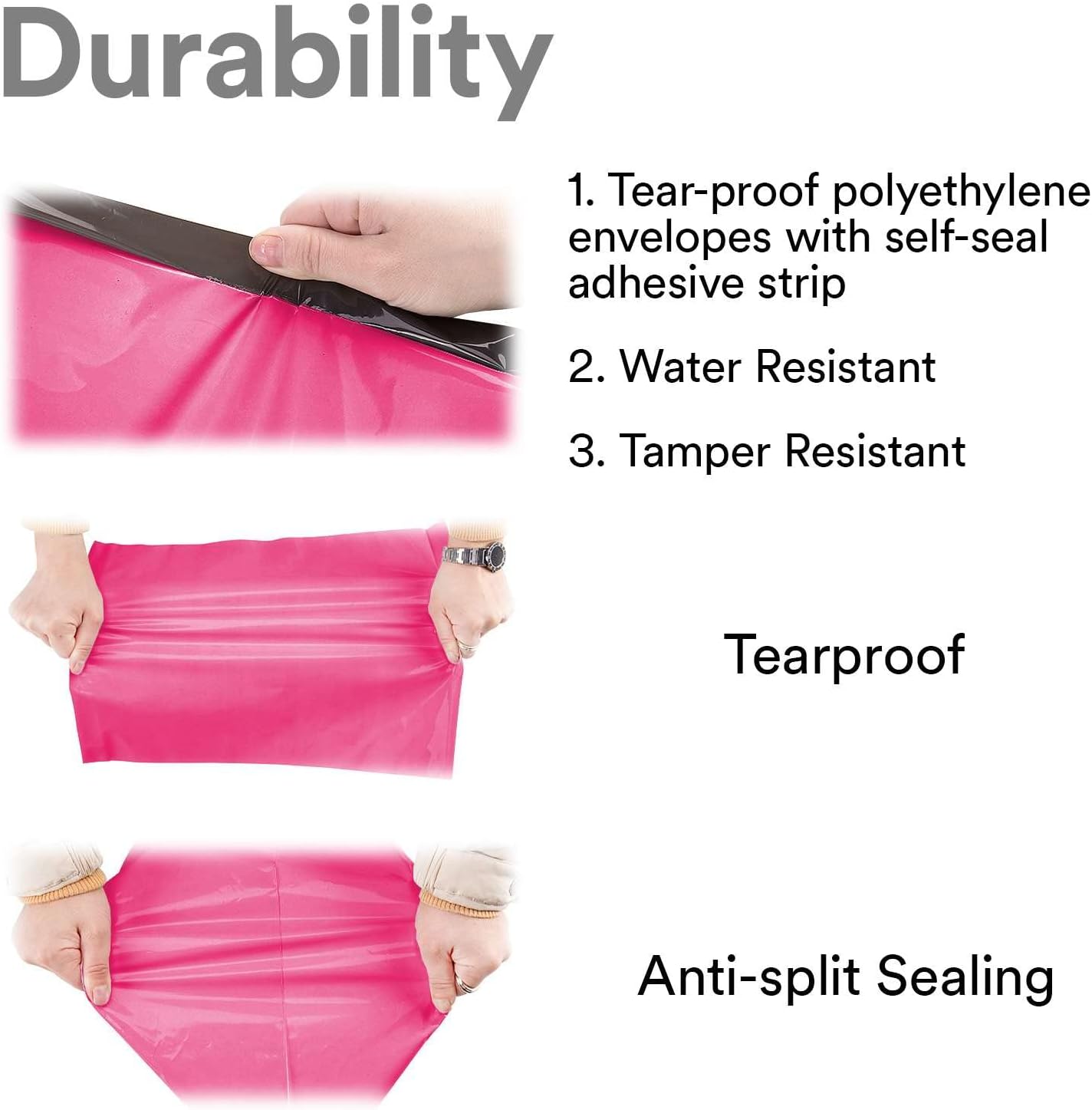 12.5"x16" (32cm x 41cm) 200pcs Rose Red Poly Bag Mailers Plastic Packaging Mailing Shipping Bag Waterproof and Tear-Proof Strong Self Adhesive Multipurpose Envelopes Small Medium Large Sizes