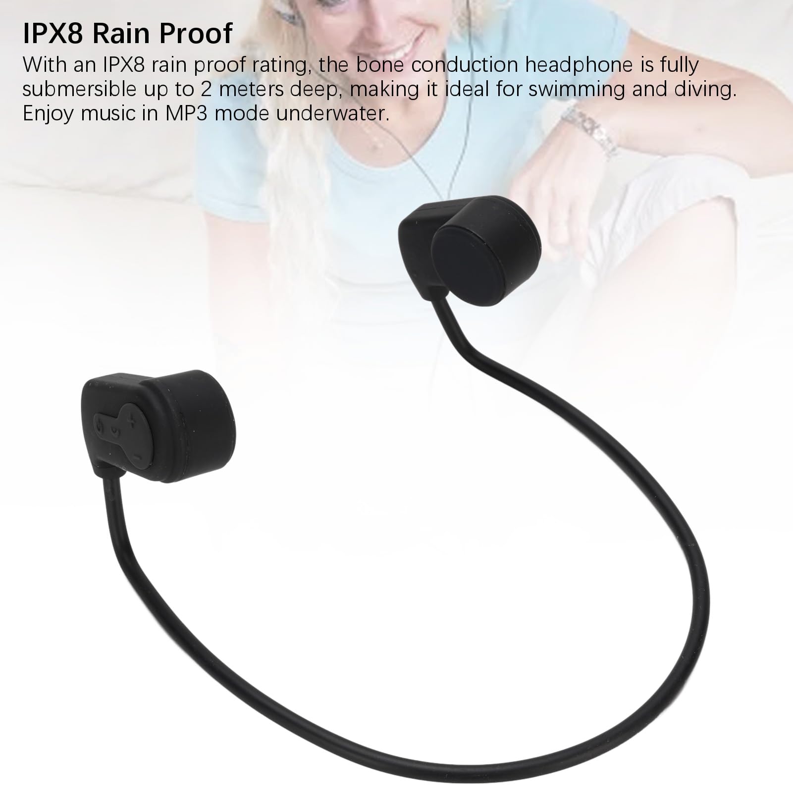 Słuchawki Pływackie, Wodoodporne IPX8 Bluetooth 5.0 Przewodnictwo Kości z Odtwarzaczem Mp3, 16G Pamięci Podwodne Słuchawki, Słuchawki Sportowe do Pływania, Biegania