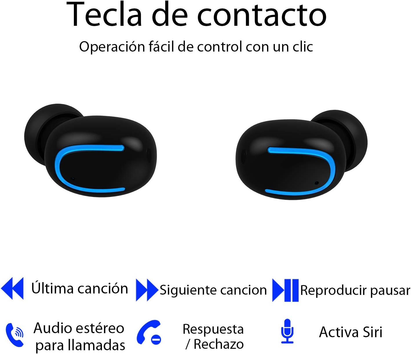 Greatest Product Mini Wireless Earbuds Touch Control, Headphones Bluetooth 5.0, IPX8 Sweatproof Sport Earphone, 30H Playtime Built in Mic Noise Cancelling Headset, for iPhones and Samsung Galaxy(Updated Version)