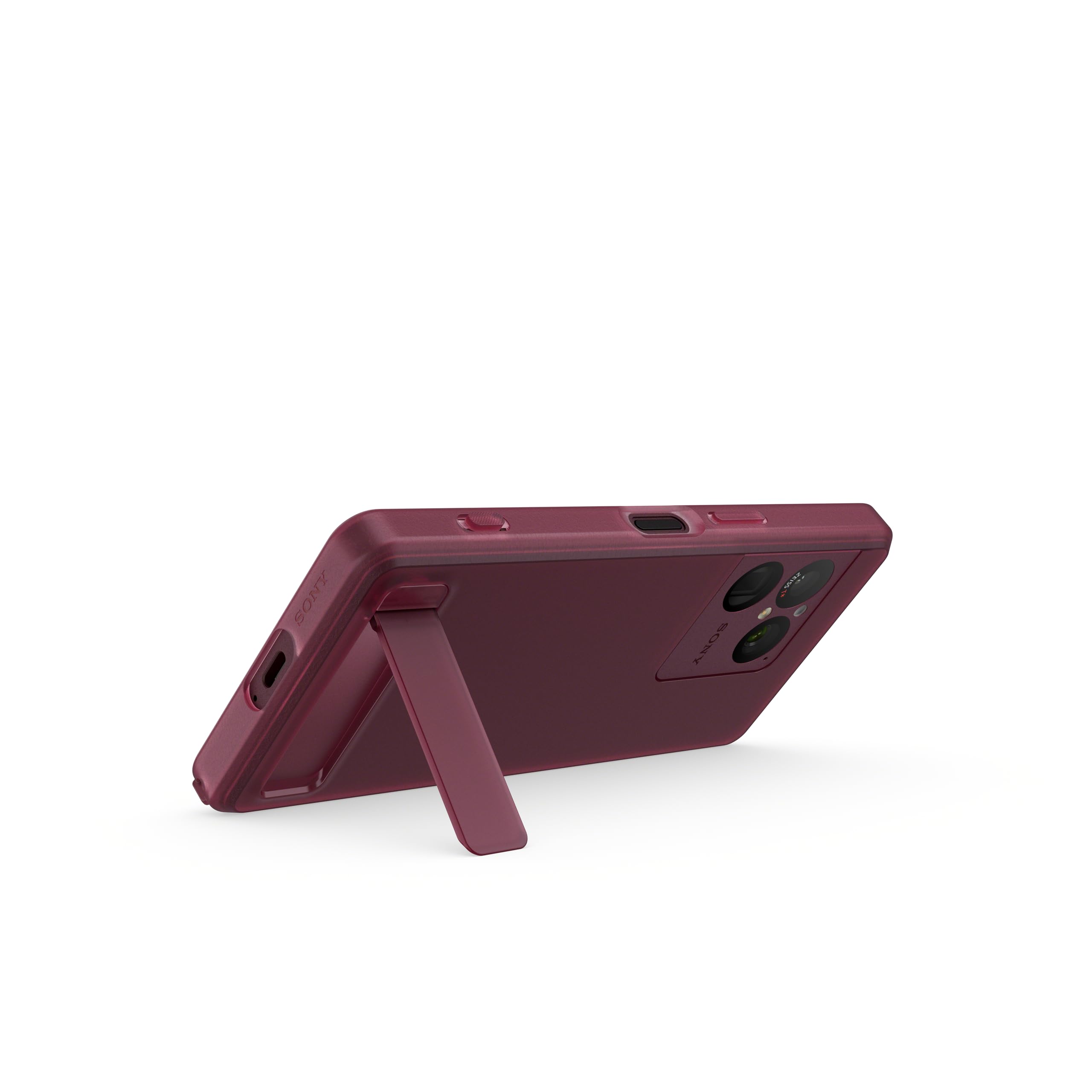 Xperia 1 VIII Handyhülle, stilvolle Hülle mit Ständer, erstklassiger Schutz, präzise Ausschnitte, schlankes Design und verbesserte Griffigkeit – Rojo Granate
