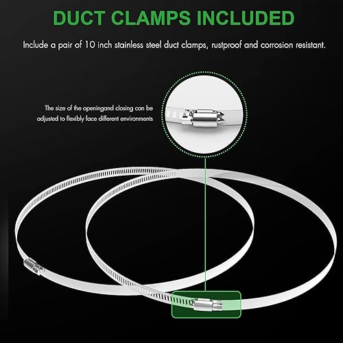 Vista 35 de iPower Manguera de ventilación flexible de 3 pulgadas y 8 pies de conducto de aluminio de 4 capas de protección para secadora para calefacción