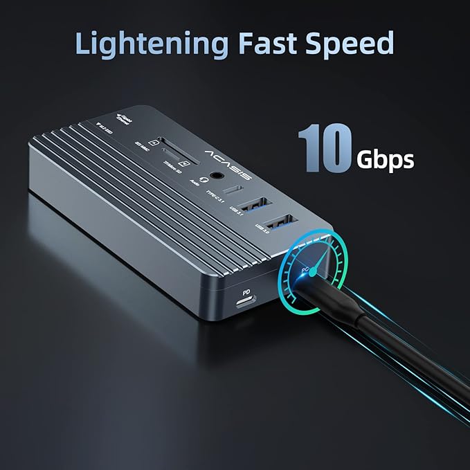 Hub USB C ACASIS 10 en 1 con Enclosure NVMe, HDMI 4K60Hz, PD 100W miniatura 3