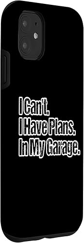 Miniatura 12 de Funda para iPhone 12 mini con diseño de chico de coche, con texto en inglés "I Can't I Have Planans In My Garage