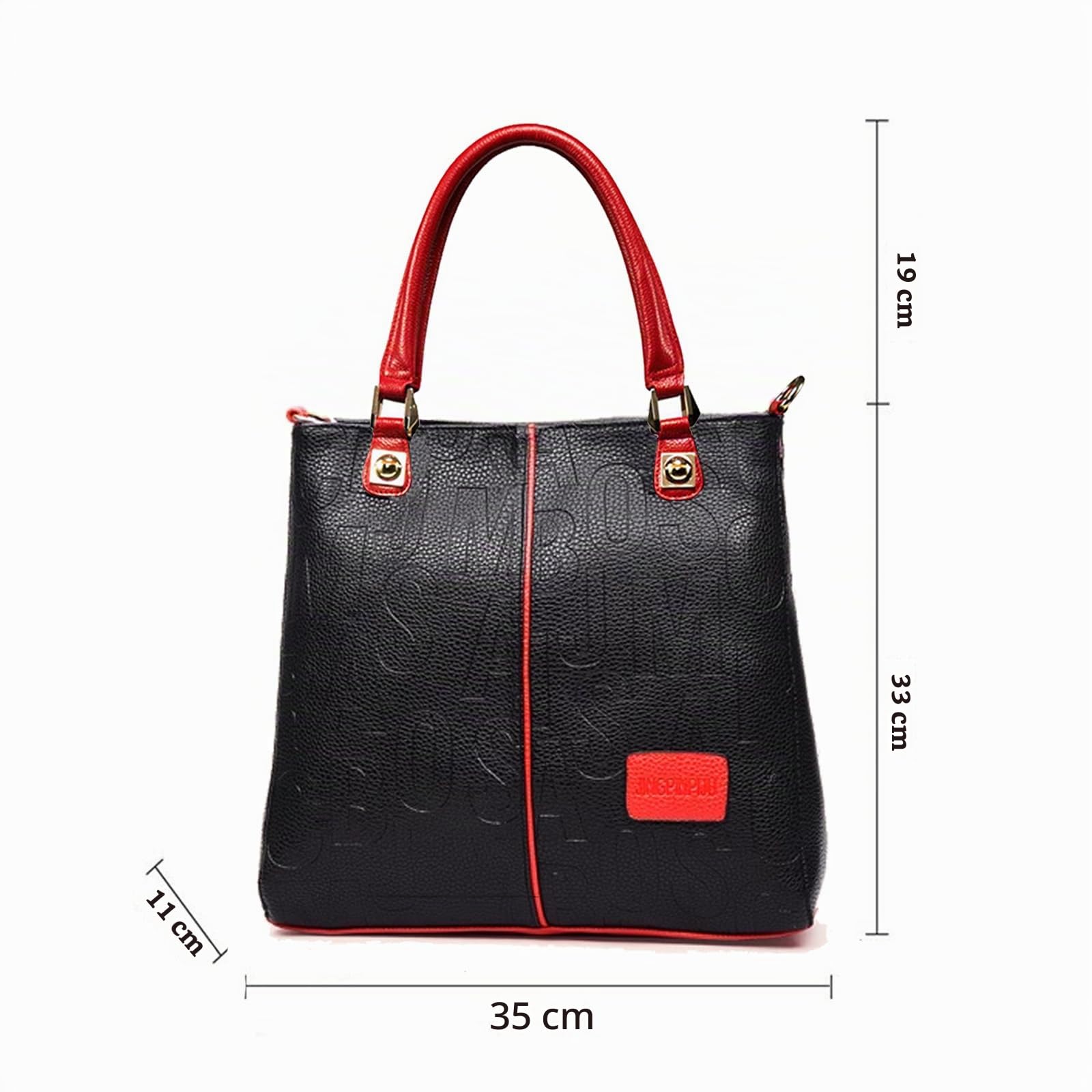 AINUOEY Mujer Bolsos de Mano Casual Bandolera Marca Mediano Totes Antirrobo Hombro Italianos PU Cuero 5706 2 piezas Fekete