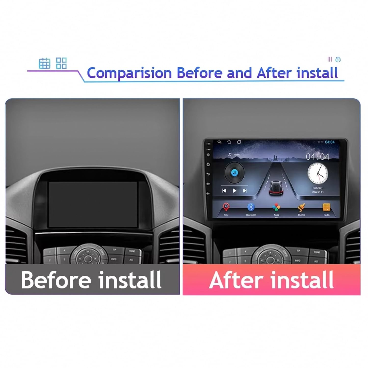 Lecteur Multimédia GPS Radio pour Chevrolet Orlando 2009-2018 Poste Radio Bluetooth Main Libre, Écran Tactile, Navigation GPS, Contrôle Vocal, Aux, Mirrorlink, 4 Nuclear 2G+32G