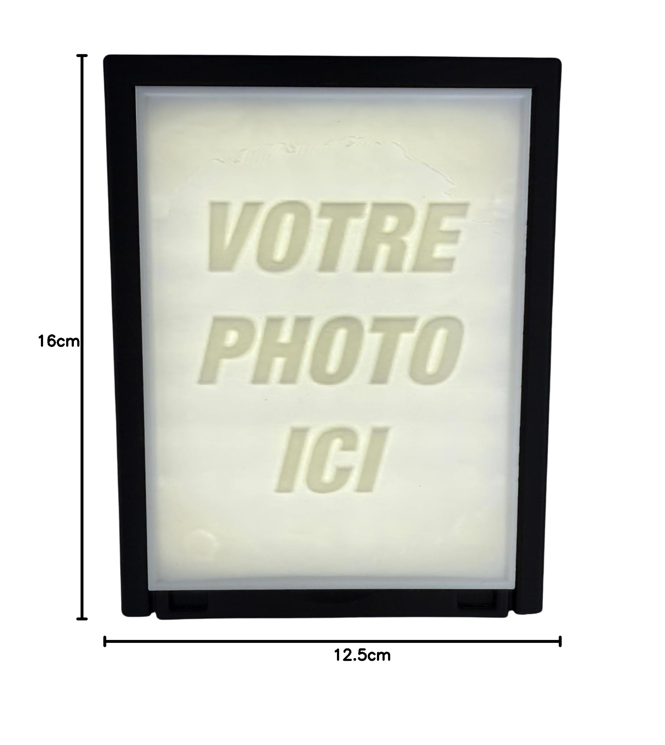 Benji-Designs Lithophanie Cadre Photo Personnalisé 10x15 cm – Photo en Relief 3D – Cadeau Unique & Original – Décoration Lumineuse Souvenir - Cadre Photo Lumineux (Notre Dame, Noir, 10x15)