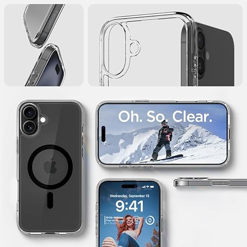 Vista 284 de Spigen Funda para iPhone 15 Pro, ultra híbrida MagFit [antiamarilleo] [compatible con Magsafe] - Fibra de carbono