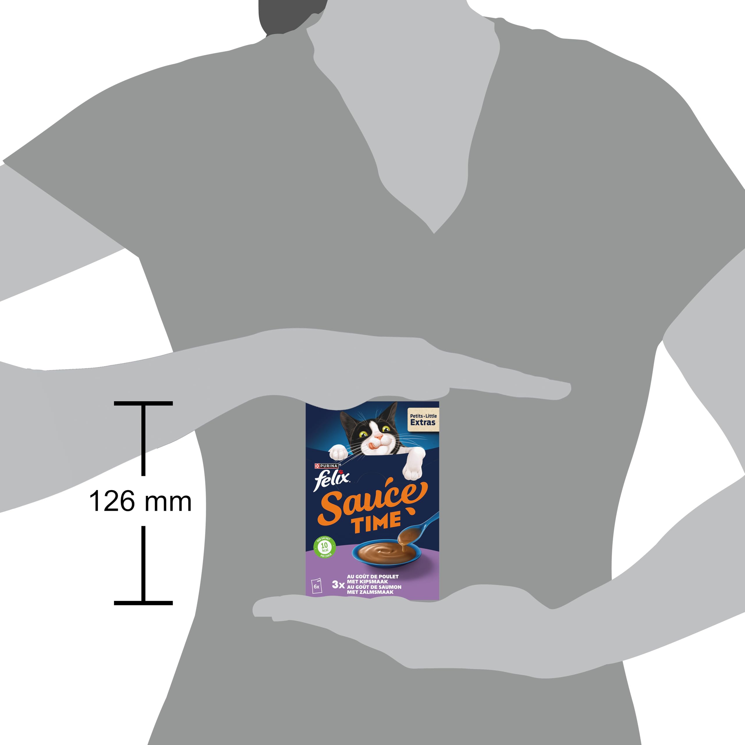 FELIX | Sauce Time | Aliment complémentaire en Sauce irrésistible pour Chat Adulte | Élaboré avec des ingrédients de qualité | Au Poulet, au Saumon | Sachets Fraîcheur |Lot de 8 boîtes de 6 x 40g