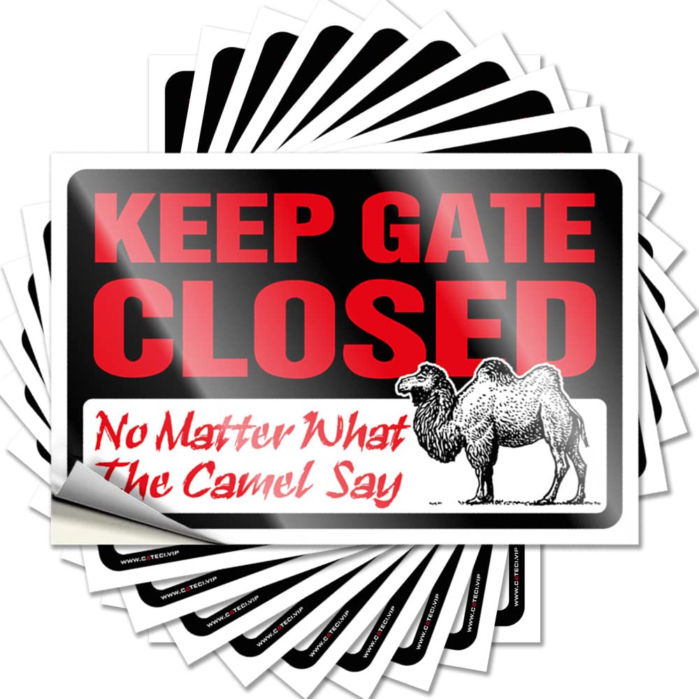 Keep Gate Closed No Matter What The Camel Say Lake Surfing DIY | Fuzzy Stickers Reusable Removable Vinyl Sticker Decal(8X12CM)