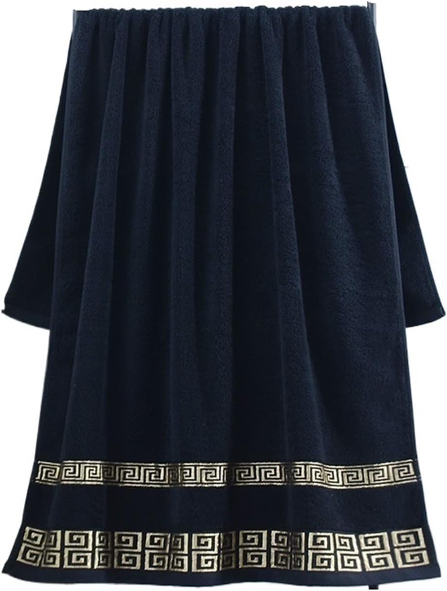 Green Towels 70X140CM Ultra Soft Highly Absorbent Cotton Thick Large Pure Bath for Home Bathroom Use(GE Black)