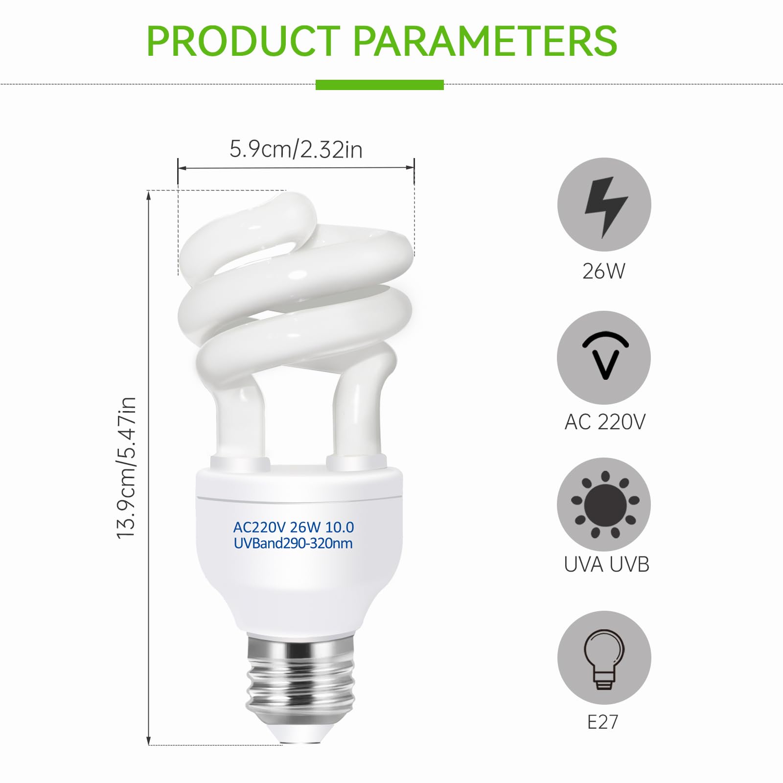 MAINENG Ampoule UVA UVB Pour Reptiles Et Amphibiens, Lampe LED 8508