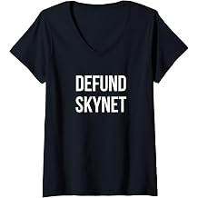 Womens Defund Skynet V-Neck T-Shirt