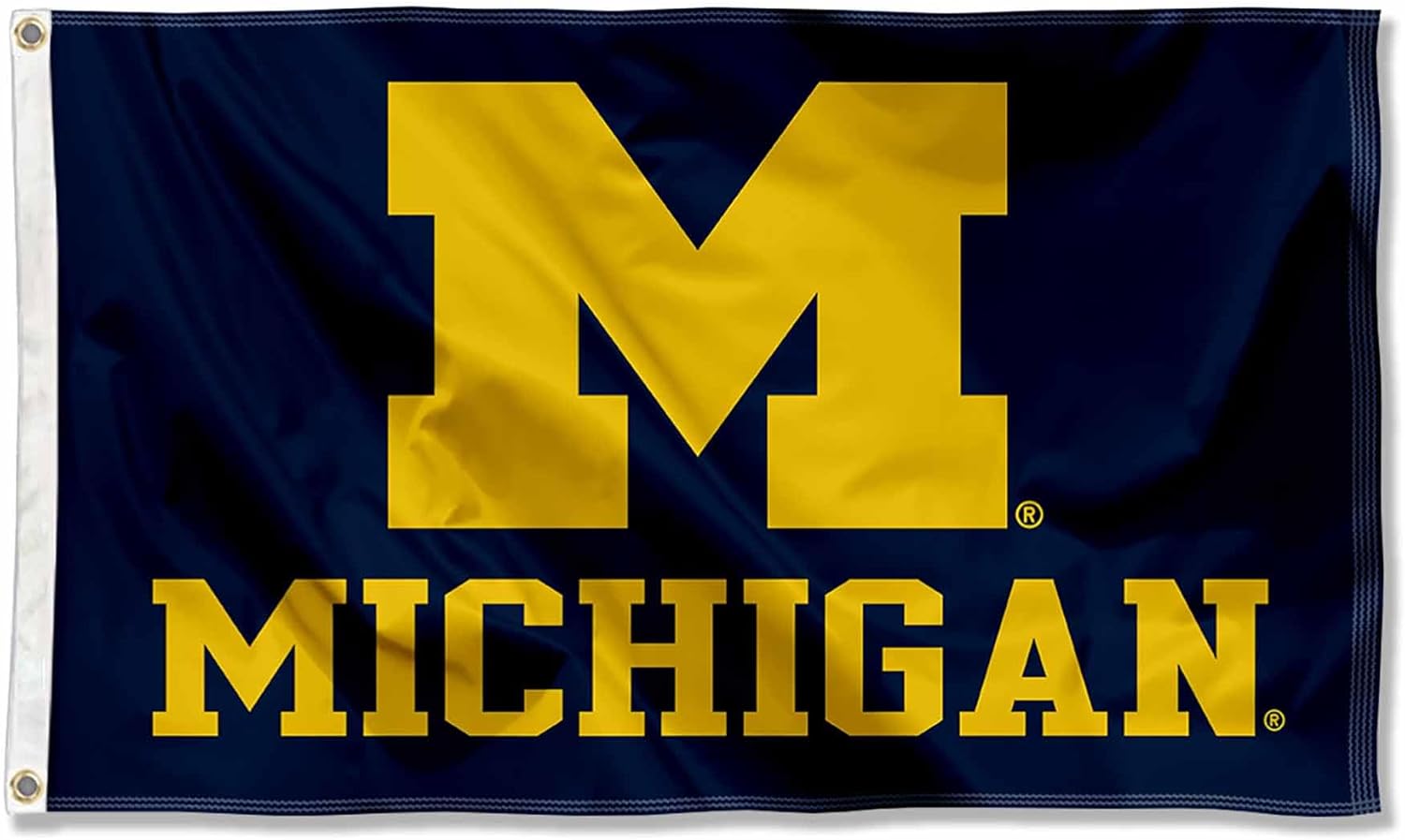 College Flags & Banners Co. Michigan Team University Wolverines Wordmark Large Grommet Banner Flag