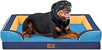 Vista 263 de Comfort Expression - Cama ortopédica para perros extragrandes, 42 x 30 pulgadas, cama impermeable y de apoyo de espuma con cojines removibles, sofá