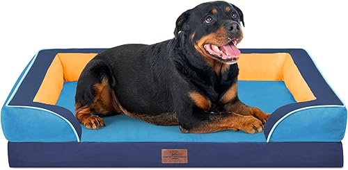 Miniatura 264 de Comfort Expression - Cama ortopédica perros pequeños, 20 x 14 pulgadas, impermeable, espuma soporte cartón de huevo, cojines extraíbles, sofá con