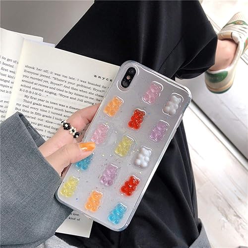 Miniatura 2 de UnnFiko Funda transparente 3D compatible con iPhone 15 Pro Max, osos de dibujos animados, divertida y creativa funda protectora suave (osos, iPhone