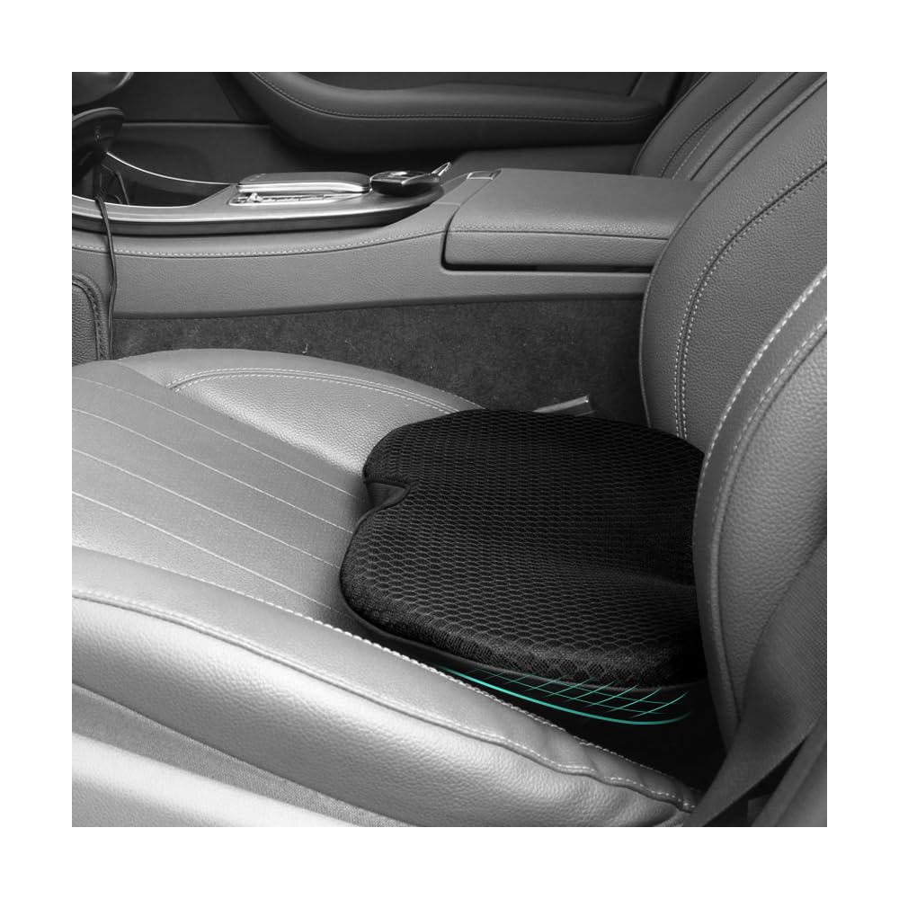 YZROHYI Cojin Asiento Coche Conductor,Cojin Lumbar Coche Ortopedico,Cojins Elevador Adulto,Cojines en Forma de Cuña para Automóvil,Cojín Anatomico para Asiento Coches,Cojín De Asiento ErgonóMico-Negro