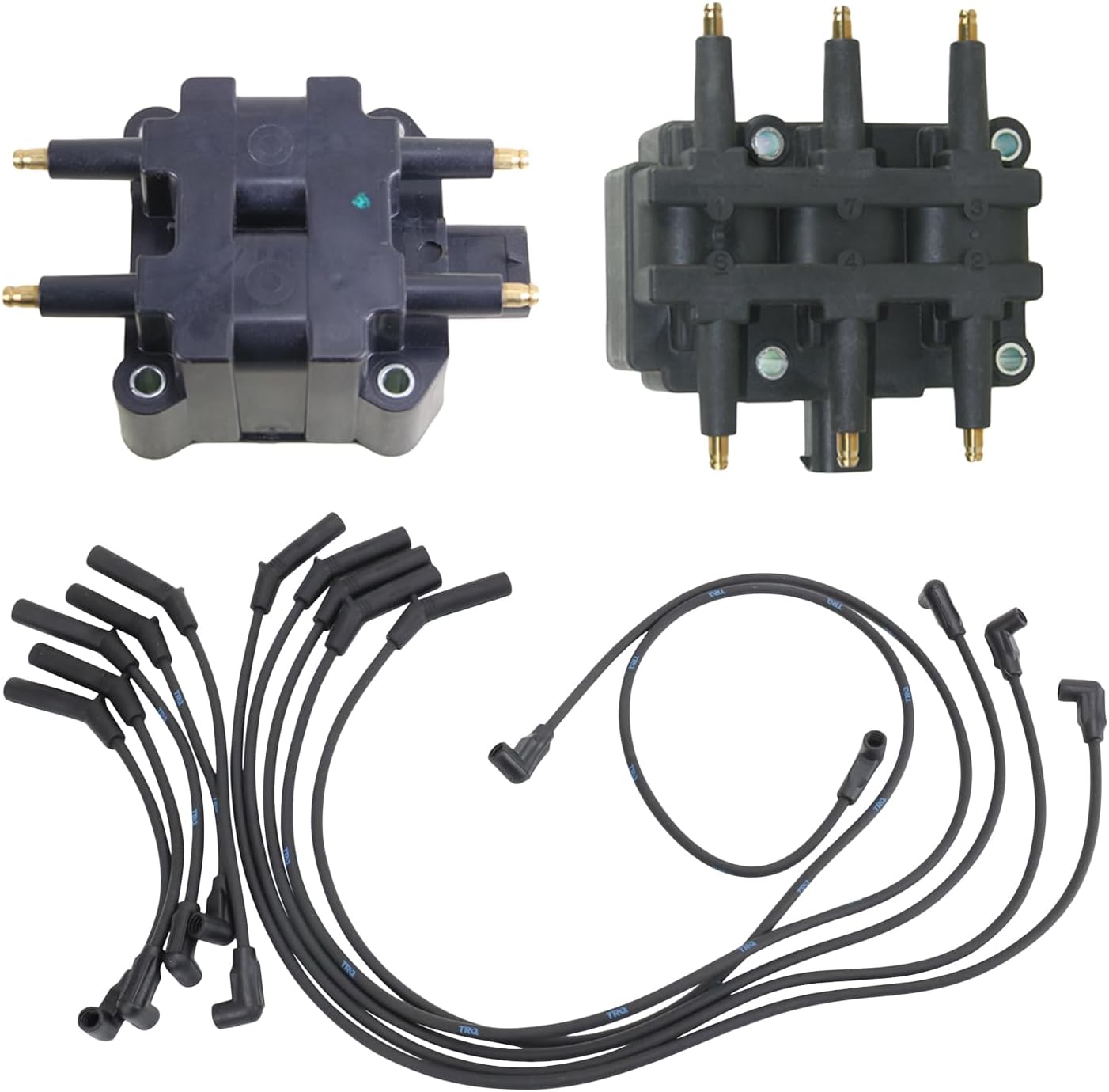TRQ Ignition Coil Kit 3 Piece Compatible with 1994-1996 Dodge Ram 2500 1994-1996 Ram 3500
