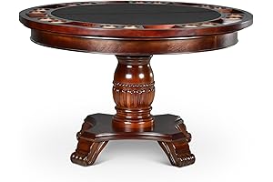 Steve Silver Company Gaming Specialty Polyester 8 Seats Round Poker Table Black