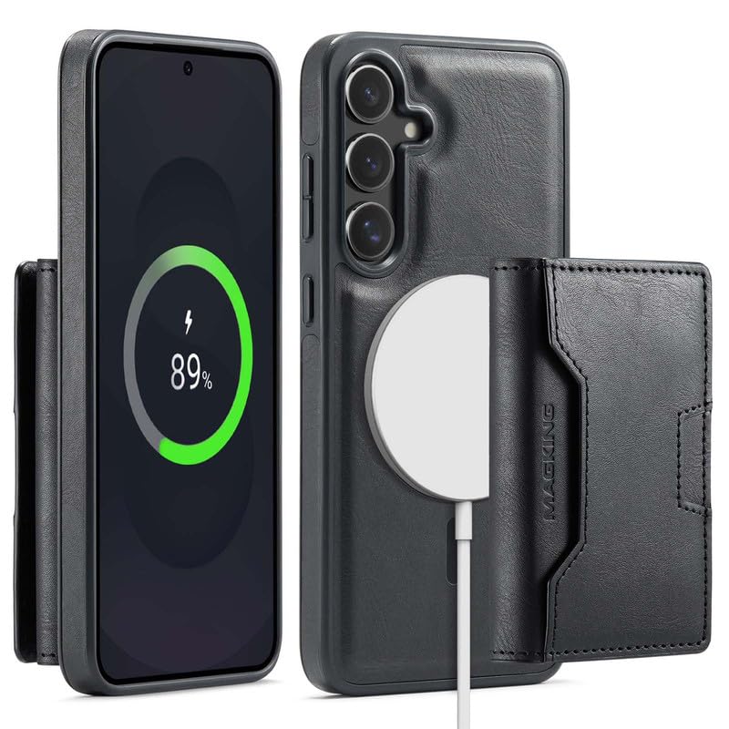 Funda Samsung S25 FE desmontable para viajes con billetera magnética negra