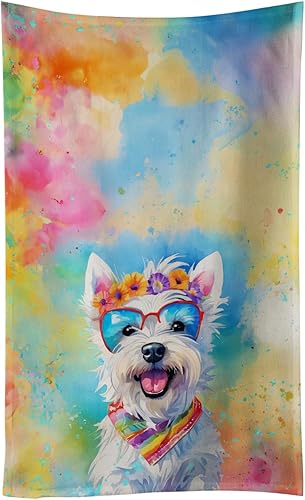 Miniatura 8 de Caroline's Treasures DAC2466KTWL Border Collie Hippie Dawg Kitchen Towel Dish Cloths Guest Hand Towel Decorative Bathroom Towel for Face,Tea,