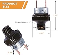 Vista 3 de mankk Interruptor de presión de aire 70-100 PSI Rosca 1/8 "NPT 24V 12V DC Compresor de aire Interruptor de presión para tren de bocina de aire