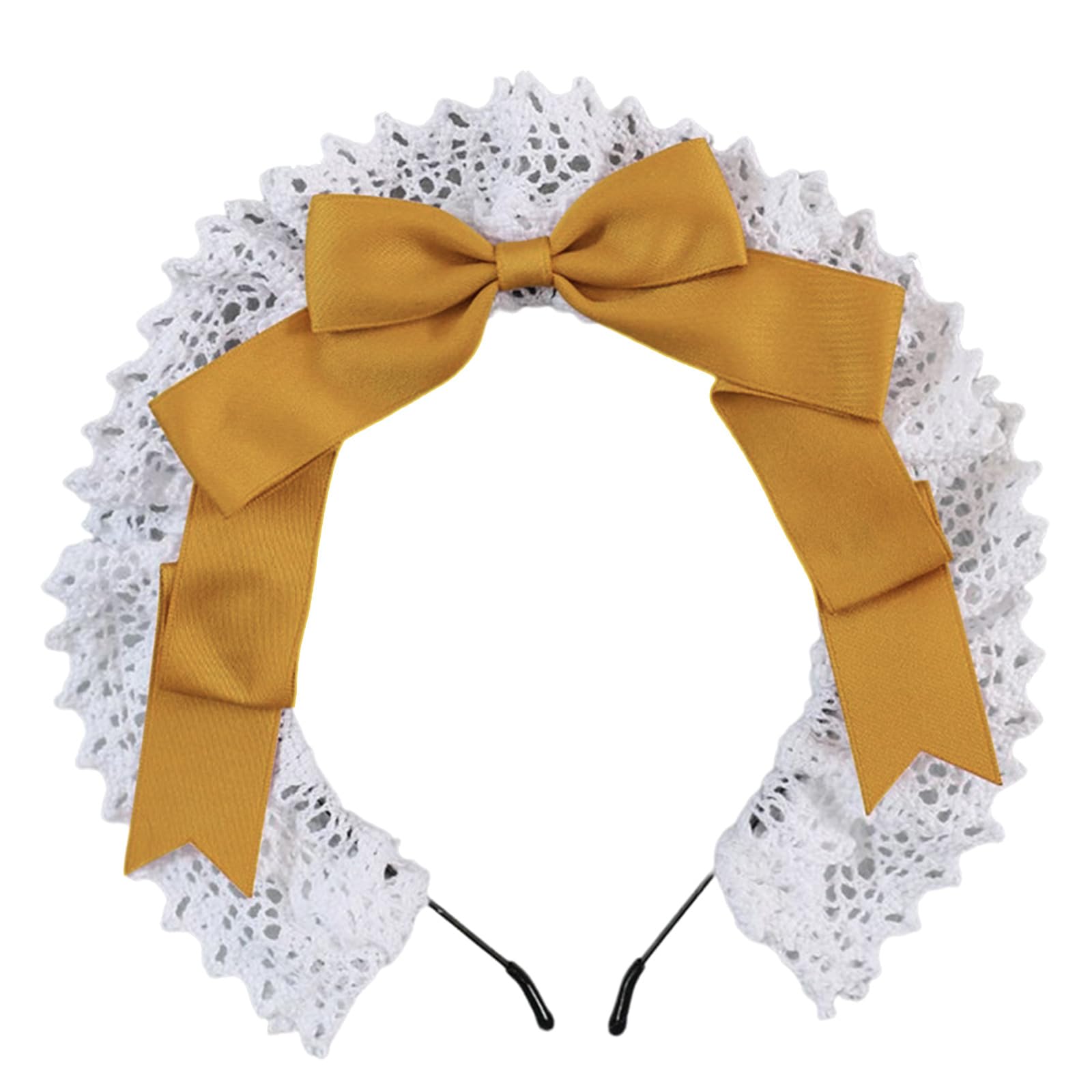 Fasce per capelli da donna Accessori per capelli eleganti Fasce per capelli Fiocchi in pizzo Fascia per capelli per cameriera Cosplay Copricapo adatto per varie acconciature e abbigliamento Fascia per
