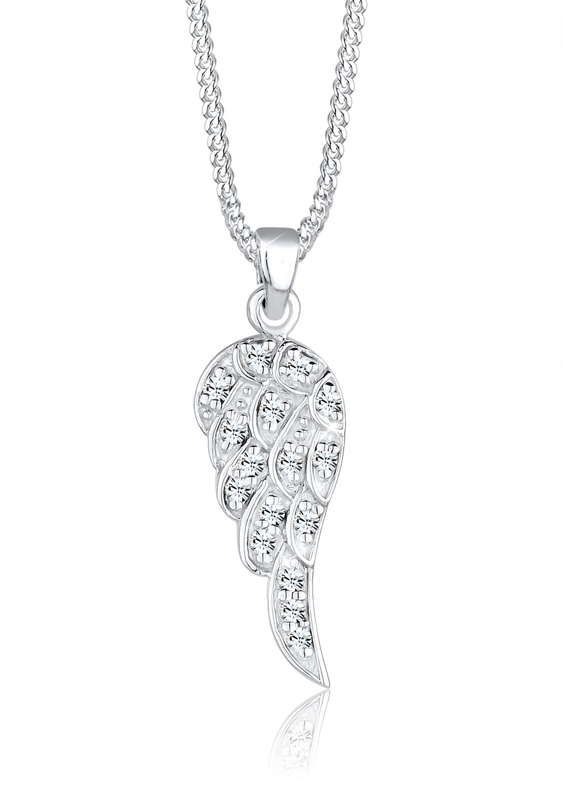 Elli Necklace Women Wing Pendant Boho with Crystals in 925 Sterling Silver