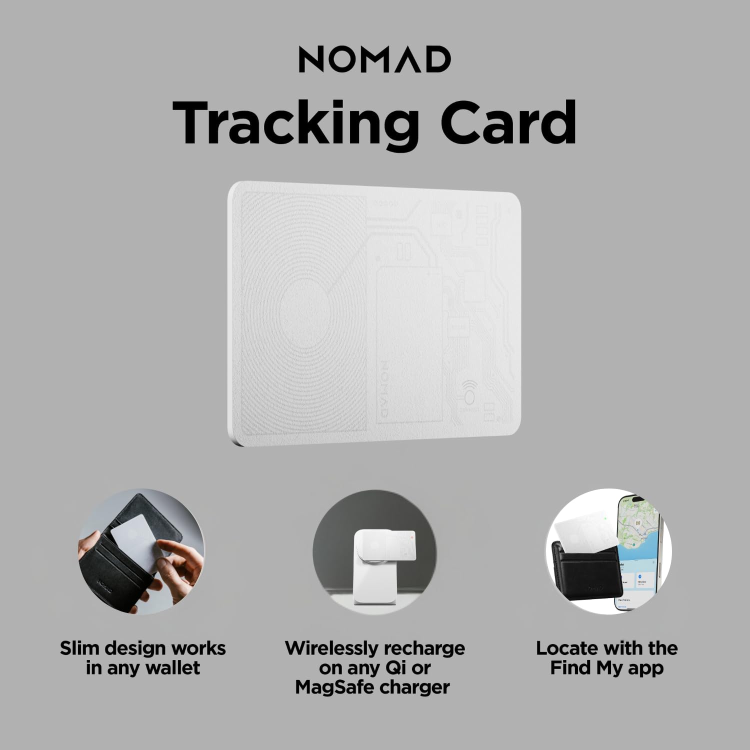Amazon.com: Nomad Tracking Card White, Slim Card Tracker with IPX7