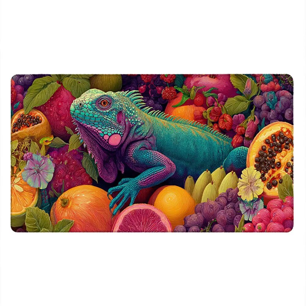 Podkładka pod mysz XXL Podkładka pod mysz na biurko 1800x900 mm poprawia precyzję i szybkość dzięki antypoślizgowej gumowej podstawie i zszytym krawędziom Trwała wygodna zabawa (owocowa szczęka