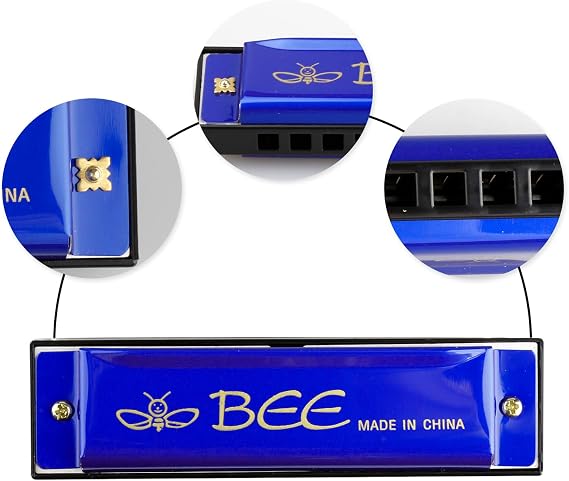 Rumyve 10-hole 20-Tone Harmonica Key,C Harmonica, Adult Child Harmonica,Mini Blues Harmonica for Children Adult Beginners and Performers