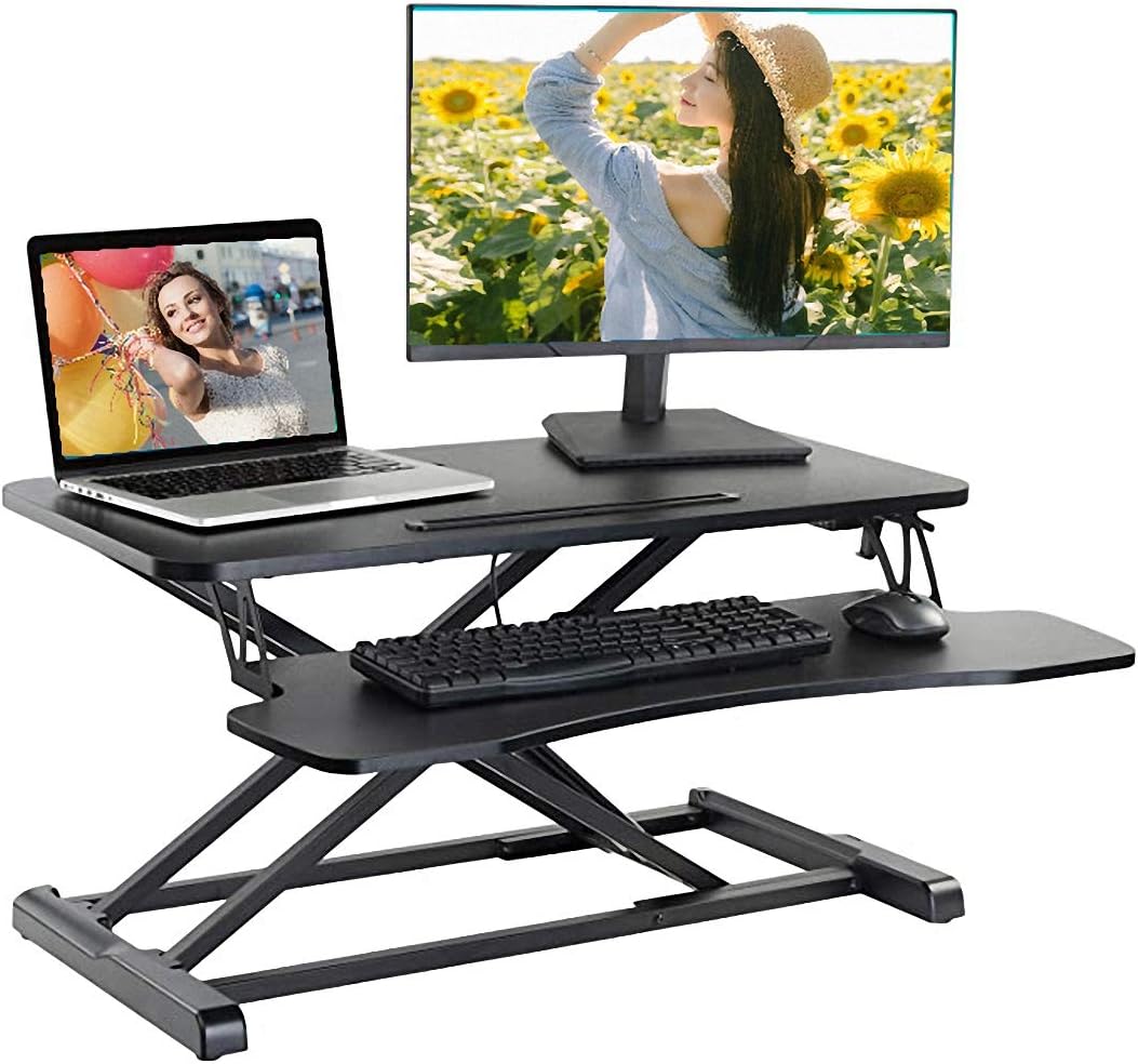 🔥 Hot Deals GuaziV 32 Standing Desk, Height Adjustable Stand Up Desk Converter Sit to Stand Desk Gas Spring Riser with Keyboard Tray Smooth & Silent (Black, 32Inch) New Deal GuaziV 32 Standing Desk, Height Adjustable Stand Up Desk Converter Sit to Stand Desk Gas Spring Riser with Keyboard Tray Smooth & Silent (Black, 32Inch)