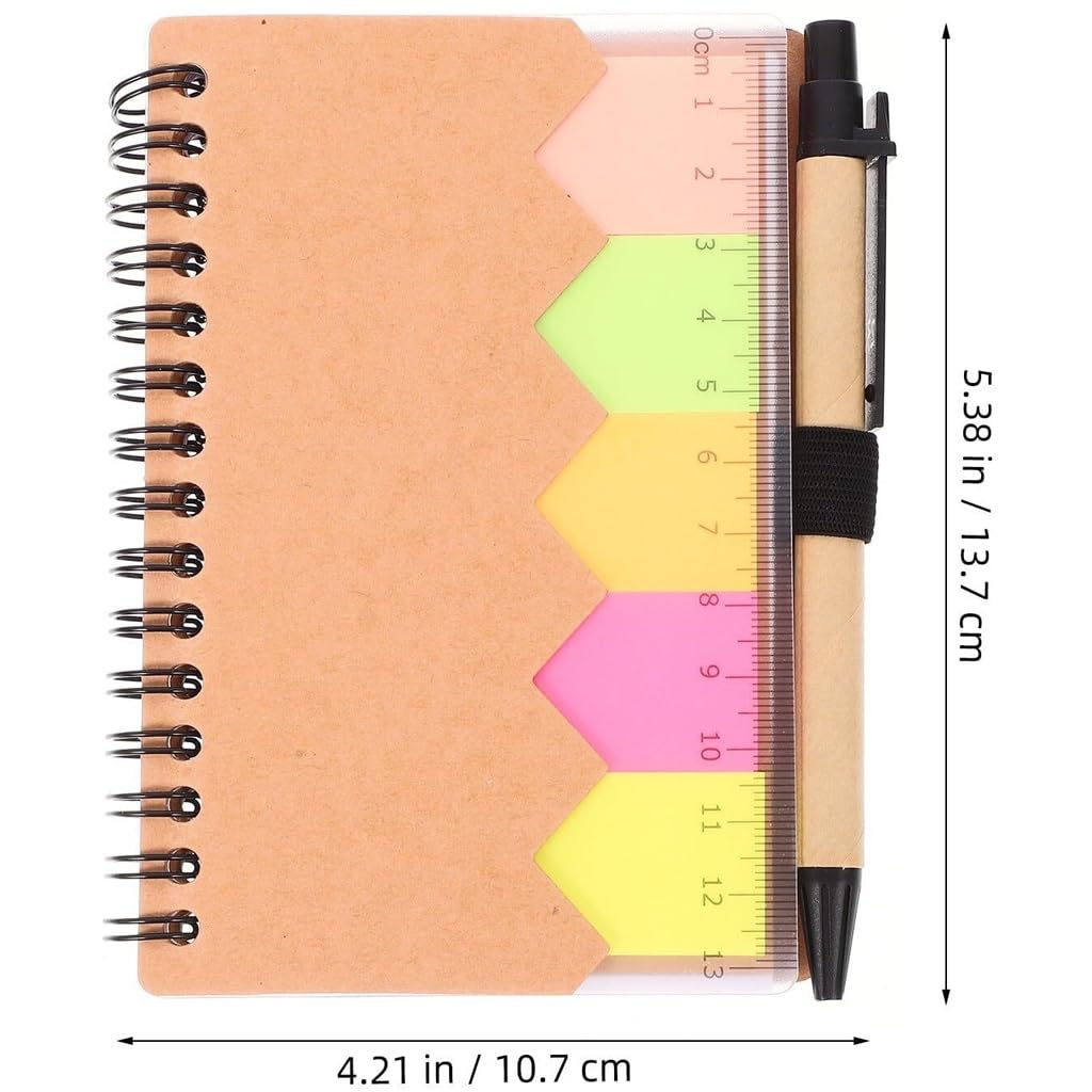 Papelería en espiral de hojas sueltas, pegatinas de conveniencia desmontables de papel Kraft, cuaderno minimalista creativo