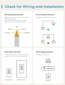 meross Smart Ceiling Fan Control and Dimmer Light Switch Works with HomeKit
