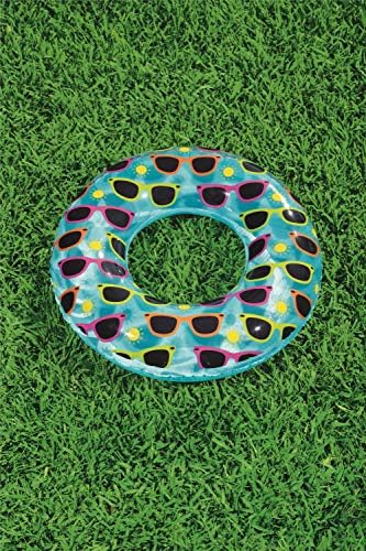 Bestway 36057-19 Inflatable Designer Rubber Swim Ring Float, Multi-Colour, 30 Inch
