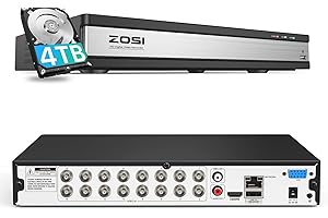 ZOSI 16 Channel 3K Lite AI Security DVR Recorder 4TB HDD