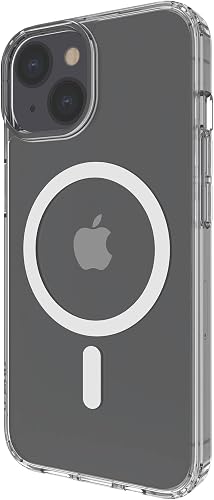 Belkin MagSafe compatible iPhone 14 Case, clear magnetic iPhone 14 case with built-in magnets and raised edge bumper for camera protection, compatible with MagSafe wireless charging