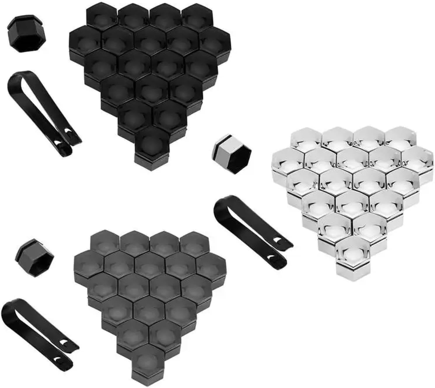 For Je=ep Grand Cherokee Compass 2011-2017,20Pcs Universal 17mm/19mm/21mm Car Wheel Nut Covers Bolt Caps