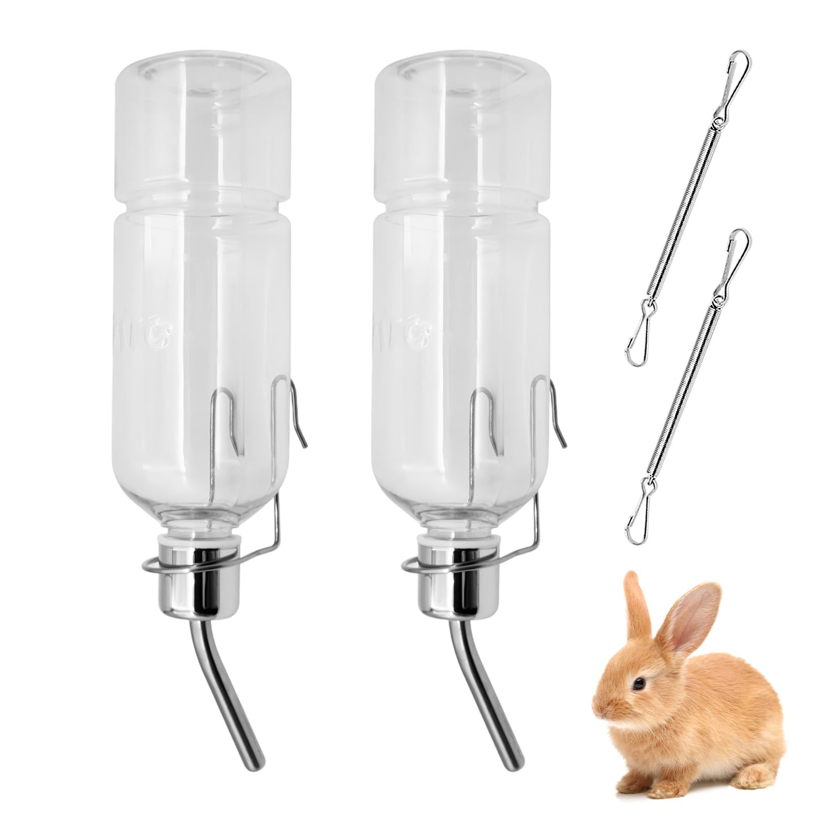 2 Pieces Rabbit Drinker, 350 ml Non-Drip Water Bottles for Rodents, Hanging Drinking Bottle Hanging, for Pets Rodents Small Animals Chinchillas Hamster